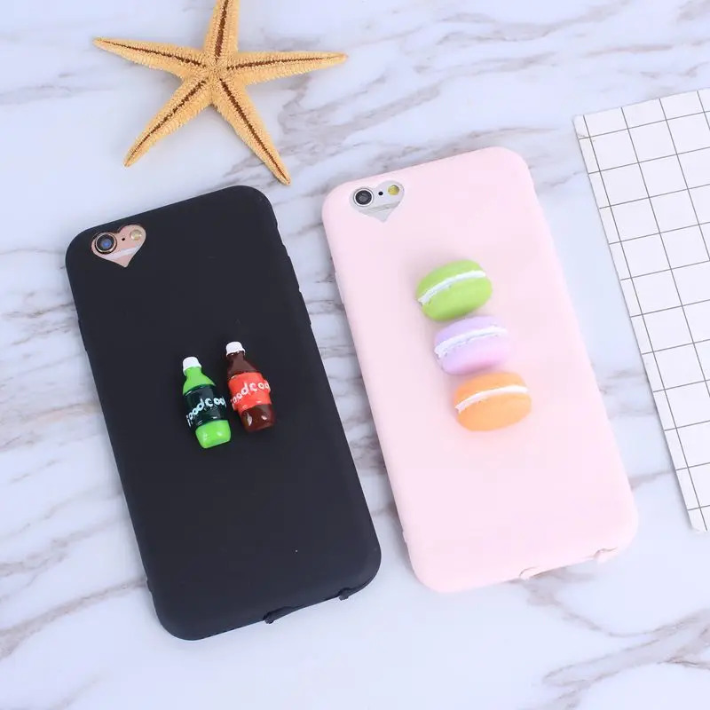 

Fashion 3D Cute Macarons Scream Case for iPhone 7 7Plus Case Cover Silicone Soft TPU Shell For iphone 5 5s 5se 6 6s 4.7'' Capa
