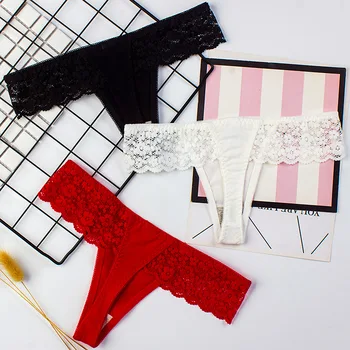 

Women thong Sexy Lace Hollow Low waisted Seamless Briefs 2019 spring summer new products Cotton sports fitness underwear