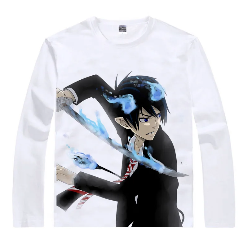 Туфли для косплея Blue Exorcist футболки Для мужчин в стиле хип хоп с длинным рукавом