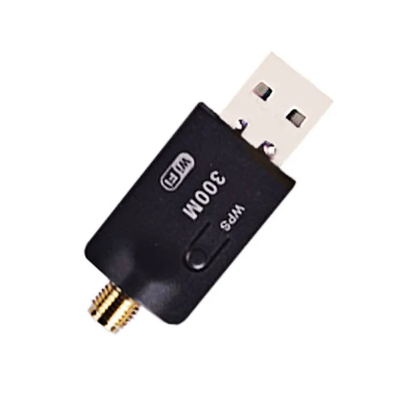 Горячая USB WiFi адаптер с 5 дБ антенной усиления 300 Мбит/с мини беспроводная сетевая