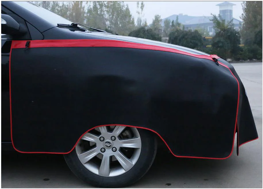  CHIZIYO 3PCS Black Car Fender Covers Protect Paintwork Magnetic Wing Cover Fender Bonnet Paint Auto