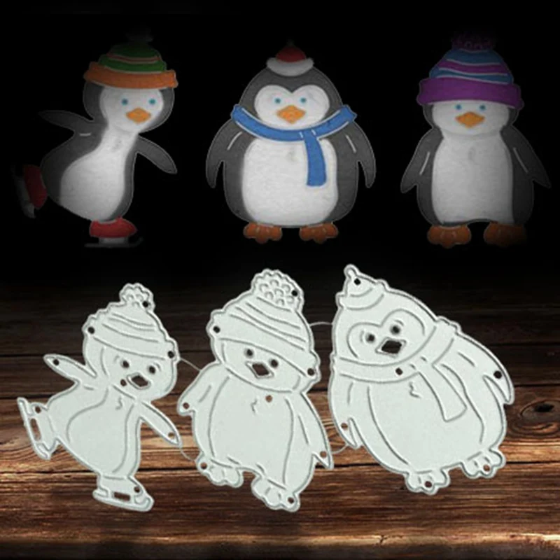 

Three Penguin Embossing Die Metal Cutting Carbon Steel Metal Cutting Dies Stencils Album Embossing Paper Crafts Accessories