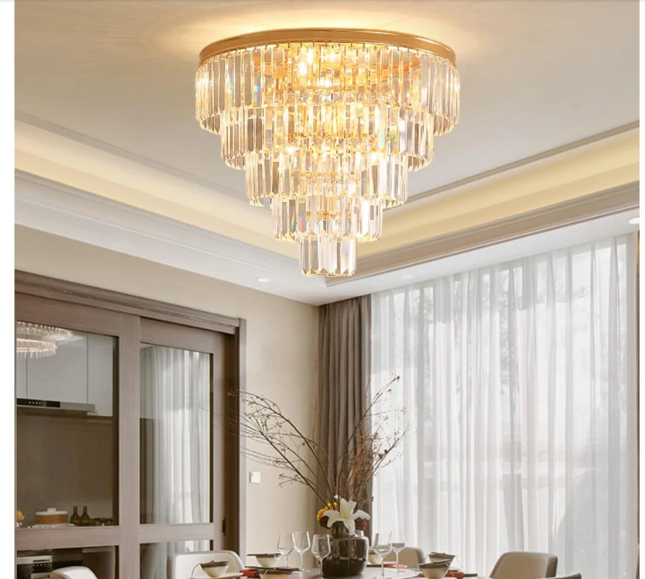 free shipping golden crystal ceiling lamps led celling lamps luxury modern design crystal lighting for home decoration lighting