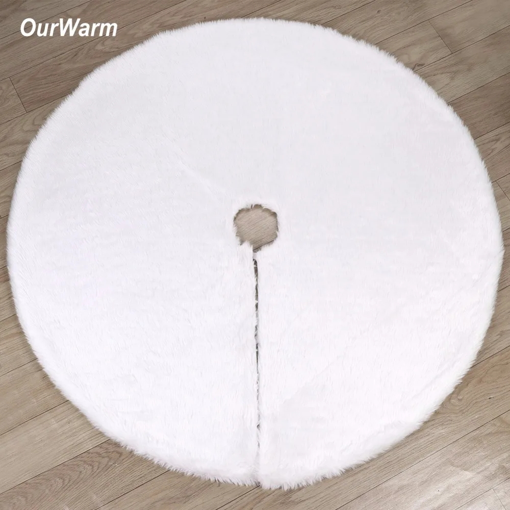OurWarm Роскошная юбка из искусственного меха для рождественской елки 48 дюймов