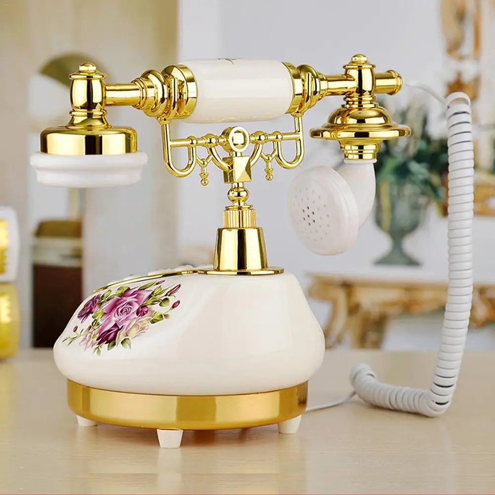 Креативный американский стиль ретро телефон стационарный керамический Европейский высококачественный телефон розовый Настольный телефон для домашнего офиса Декор
