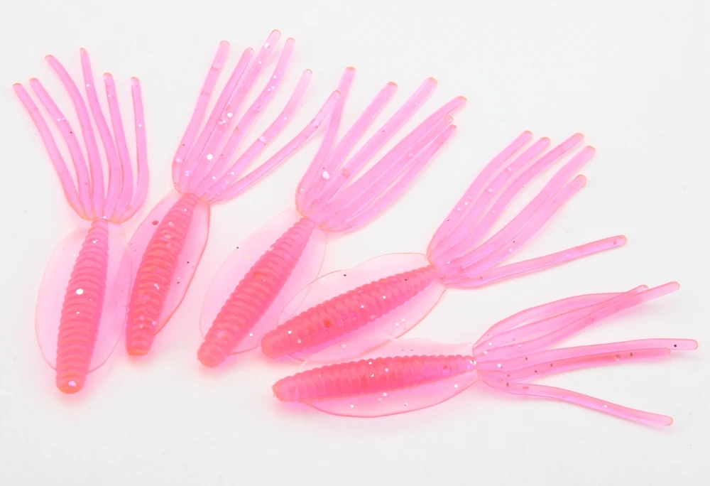 30pcs Soft Squid Baits Colorful Freshwater Lure Tube Baits 6 Colors 0.8g Soft Artificial Pesca Worm Grub Squid Lures Bait  (9)