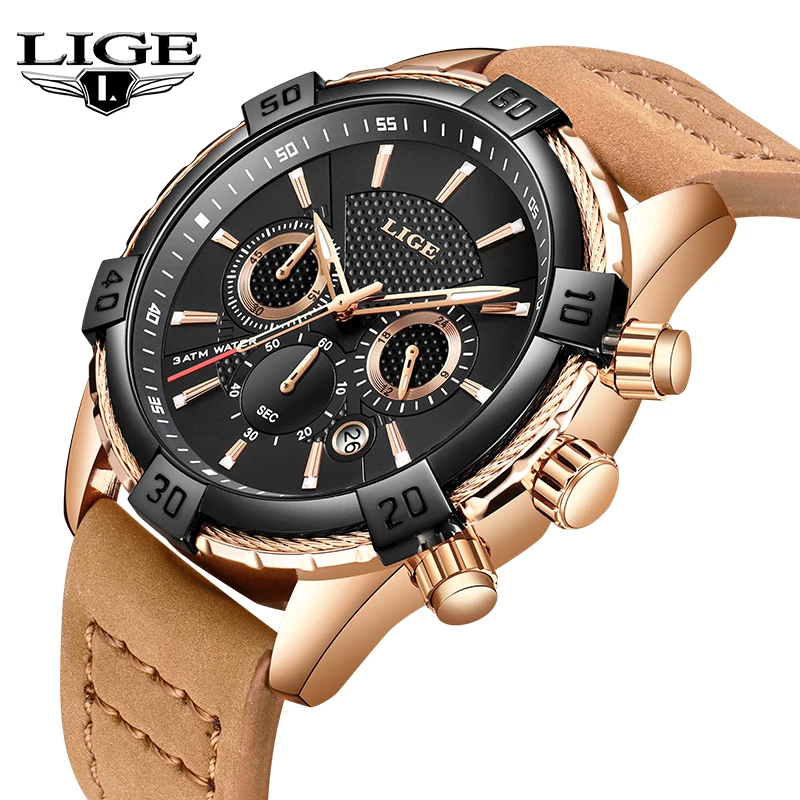

LIGE Men's Watches Top Brand Luxury Watch New Men Quartz Stainless Steel Military SportsClock Fashion Clock Relogio Masculino