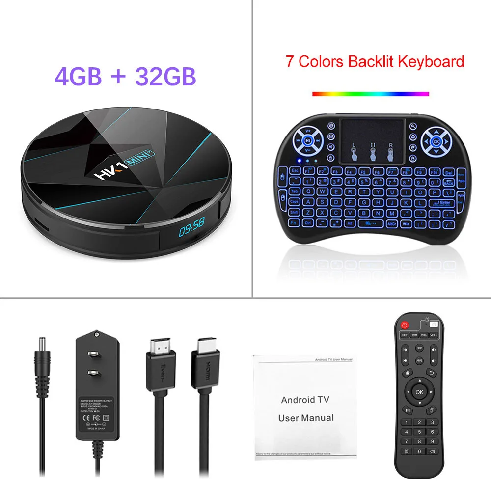 Android 9,0 Smart tv Box 4 Гб 64 Гб Rockchip RK3318 USB3.0 1080P H.265 4K 60fps Google плеер магазин Netflix Youtube HK1 MINI PLUS - Цвет: 4G 32G  i8 Blacklit