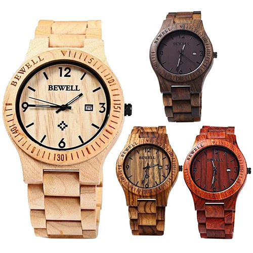 

Men Luxury Natural Maple Wooden Handmade Quartz Movement Casual Wrist Watch