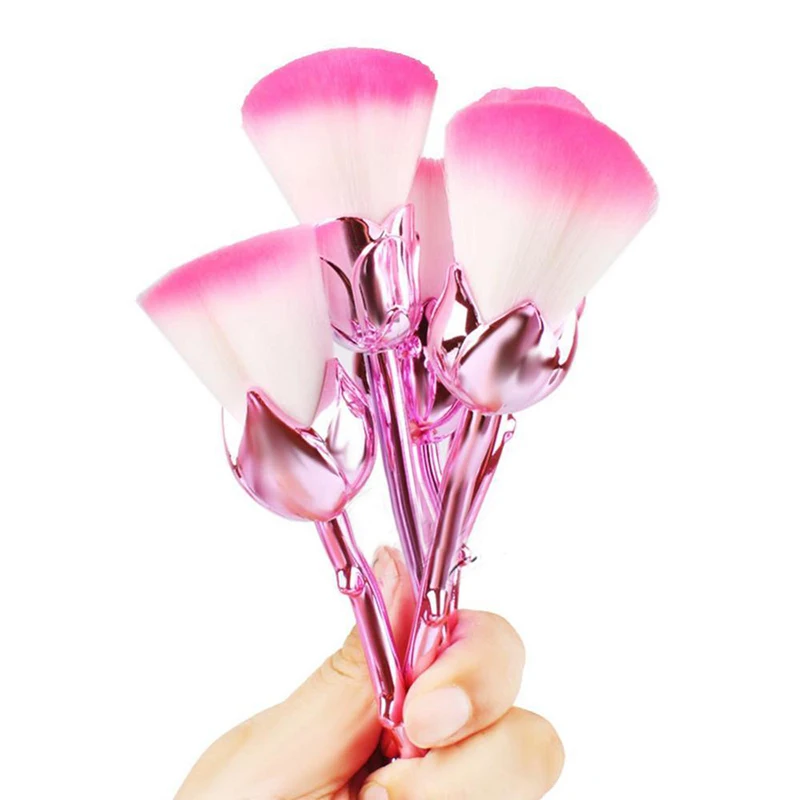 

6 Pcs High Quality Makeup Brushes Set Rose Flower Shape Make Up Brushes For Foundation Powder Makeup Brush Set