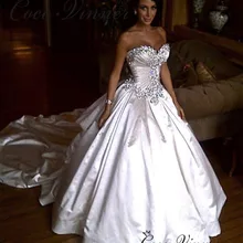 С открытыми плечами Qualtiy Атласное Бальное Платье Свадебное платье свадебное платье доска с возможностью вытирания насухо Европа стильные свадебные платья W0345