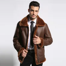 Для Мужчин's Shearling Jacket австралийских овец кожи Верхняя одежда Для мужчин летную куртку Пояса из натуральной кожи пилот кожаная куртка tj42