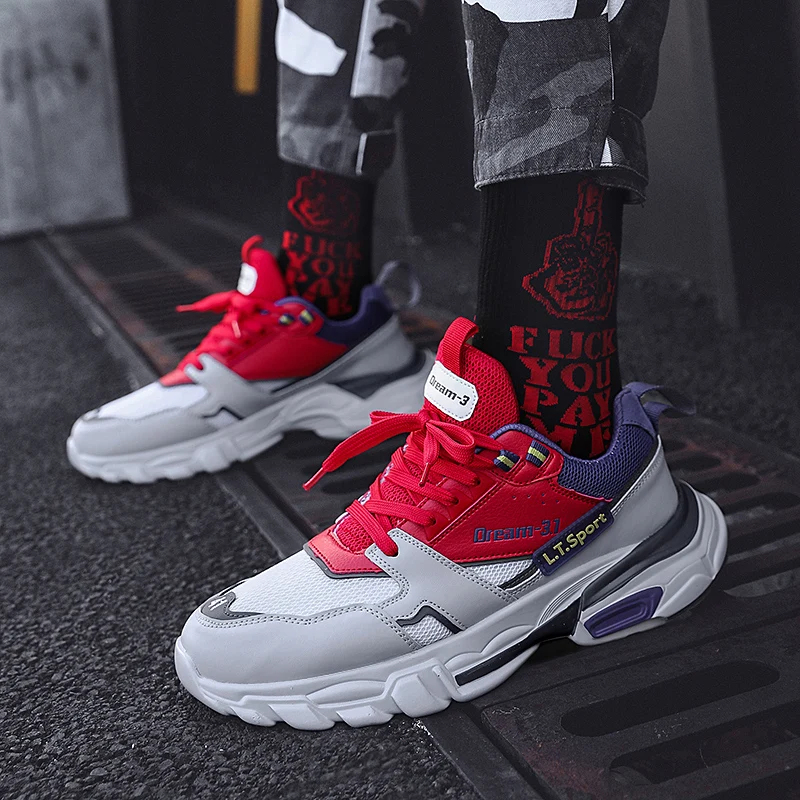 

Hot Sale Outdoor Comfortable Sports Jogging Shoes For Men Breathable Mesh Athletic Running Shoes Men's Sneakers Walking Trainers