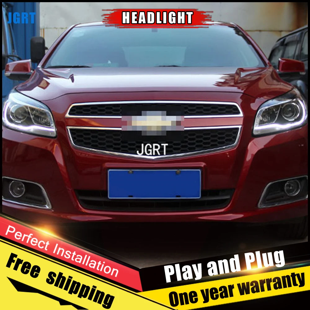 2 шт. автомобиль Стиль светодиодный фары для автомобиля Chevrole Malibu 11-14 лет налобный