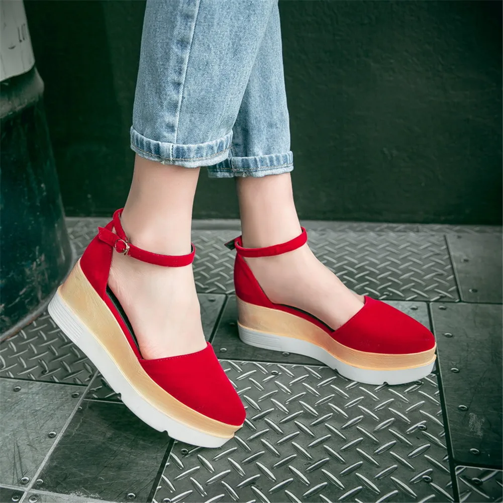 DORATASIA/фирменный дизайн; большие размеры 32-43; обувь на плоской платформе с ремешком на щиколотке; женские повседневные летние сандалии в стиле ретро для вечеринки; Цвет черный, красный