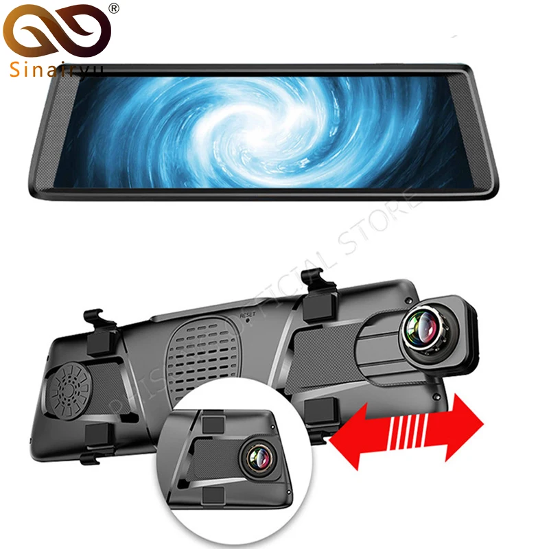 

Sinairyu 10" IPS Full Touch Screen DVR Mirror Monitor with Rear Camera Car Android 5.1 GPS Navi 4G ADAS Bluetooth WIFI 1080P