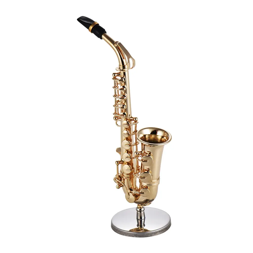 Мини латунный альт саксофон Модель Sax изысканный Настольный музыкальный