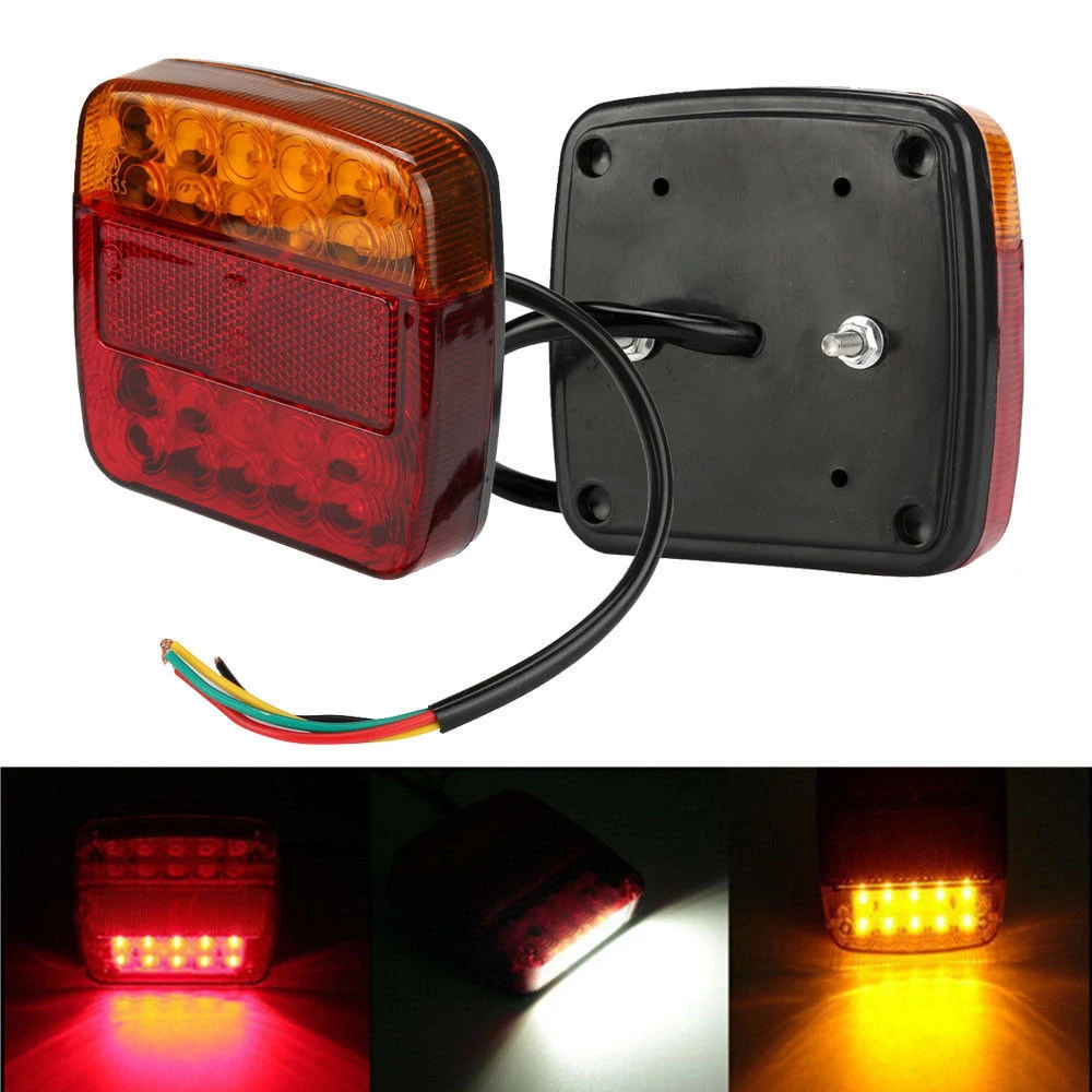 

DC 12V 2pcs Tail Lights Warning Lights Durable Universal Stop Indicator Vehicle Car Rear Lamps