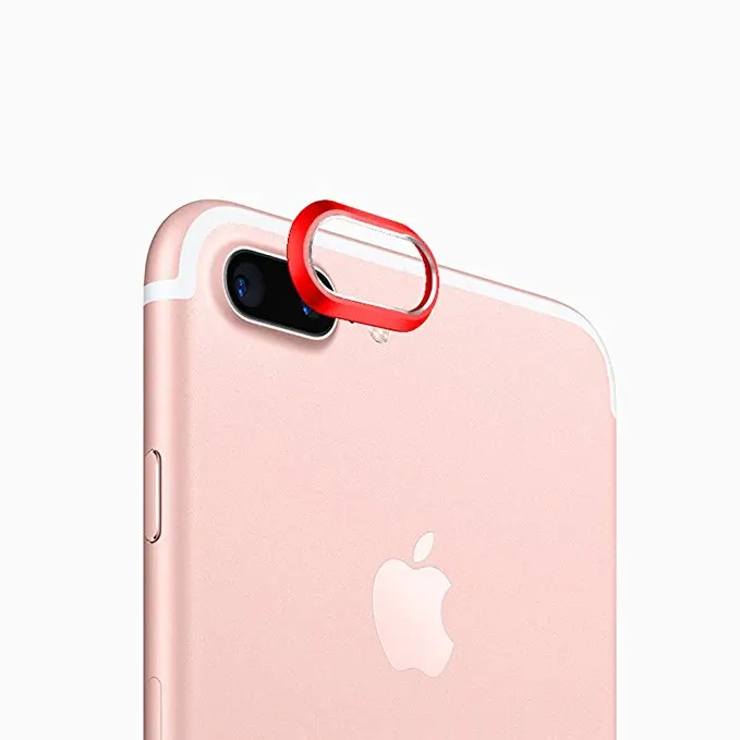 Камера объектив защитное кольцо покрытие алюминия для iPhone 7 8 Plus, 7 Plus, 8 Plus, чехол для телефона объектив чехол для веб-камеры защита для IPhone7 IPhone8 - Цвет: Красный