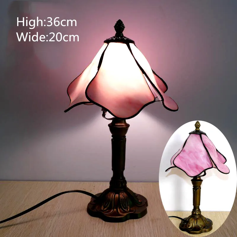  Mediterranean Style Restaurant Bar Cafe LED Vintage Desk Lamp Bedside Colorful Glass Table Lamps Ni