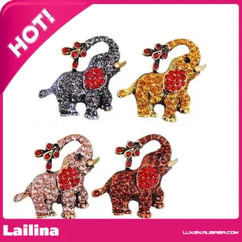

Fashion Women Crystal Elephant Brooch Pin Charm Rhinestone Gift