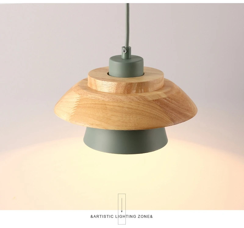 Modern Bedroom Pendant Light Home Indoor Lighting Decoration Hotel Room Pendant Lamp Aluminum Wood E27 Lamp Holder (10)