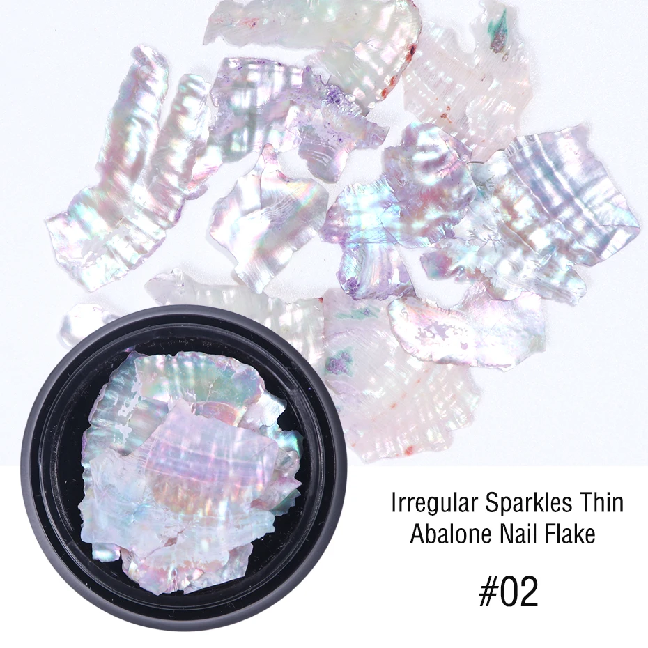 1 Box 3D Nail Sequins Colorful Abalone Shell Marble Irregular Nail Art Broken Slice Glitter Flake DIY Manicure Holographic LA791 (9)