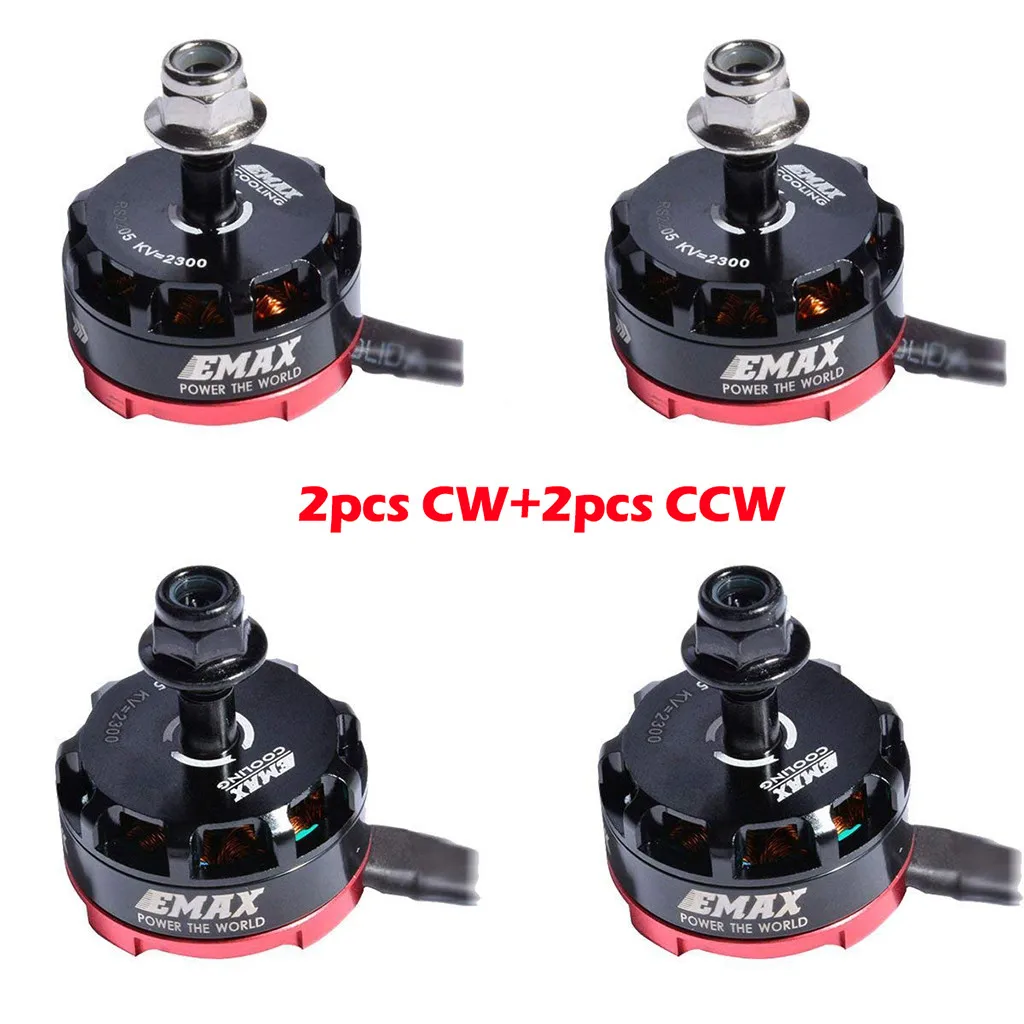 

4pcs EMAX RS2205 2300KV Brushless Motor 2CW 2CCW for QAV250 FPV Racing Drone Parts Accessories Toys for Children