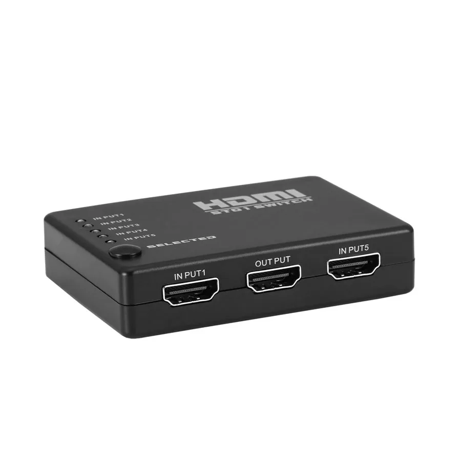 Высокое качество 5 в 1 выход HDMI коммутатор HD видео переключатель Splitter адаптер с USB Мощность кабель для HDTV XBOX DVD проектор 3D 1080 P