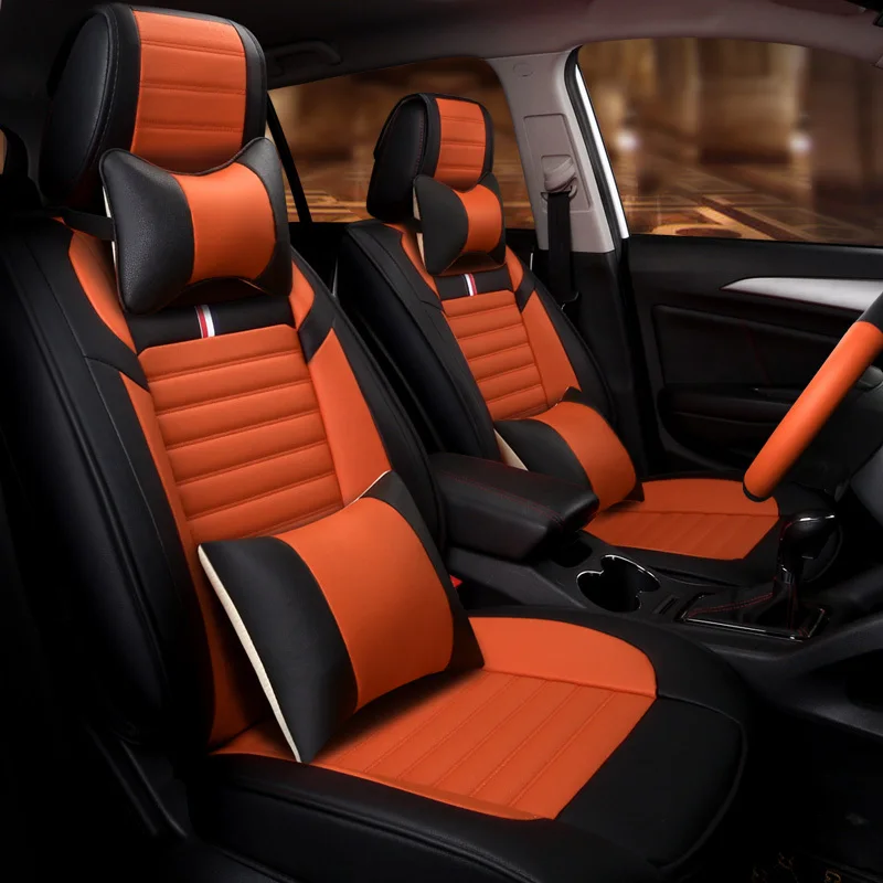 Car Travel Luxury Leather Car Seat Covers Fashion Design Universal Fit Most Cars SUV Seat Covers