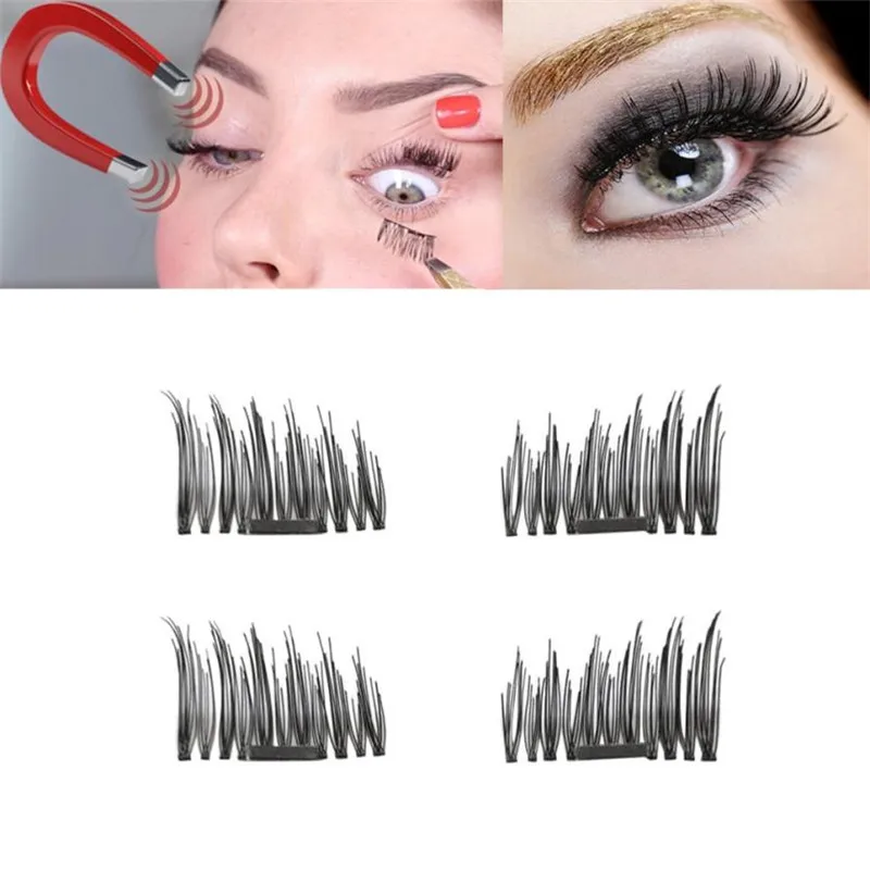 4pcs Ultra thin 0.5mm Eye Lashes 3D Reusable False