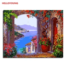 HELLOYOUNG DIY Ручная роспись маслом красивая Гарда цифровая живопись по номерам Масляные картины китайские картины-свитки