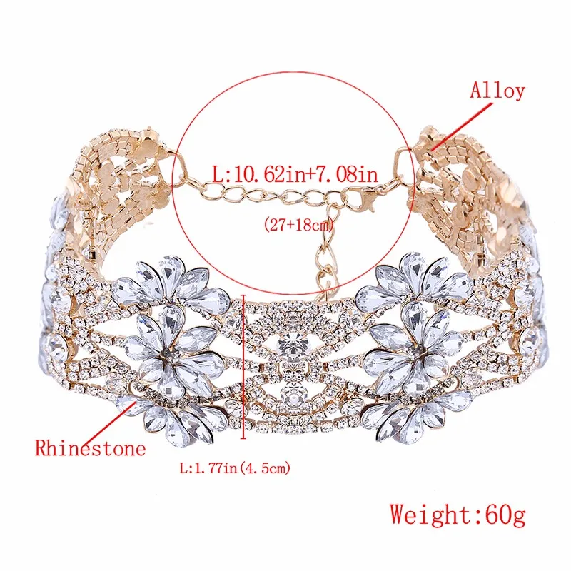 Массивное ожерелье в виде цветка с кристаллами, уникальное ожерелье с подвеской в виде звездочек, стразы, роскошное ожерелье-чокер в стиле Instagram