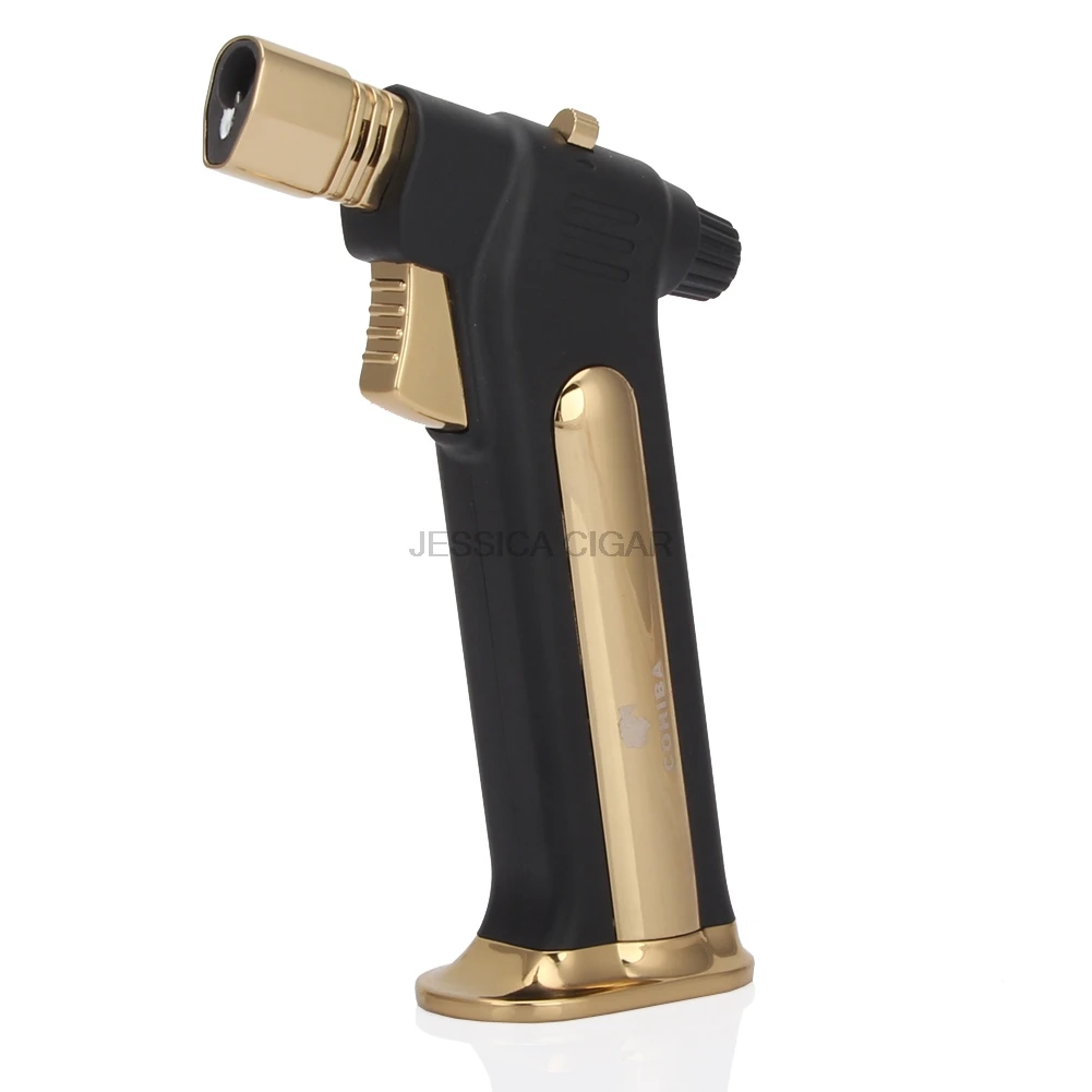 COHIBA Vintage Gun Lighter Windproof Butane Gas Cigar Lighter Jet Metal