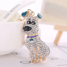 Caliente de Corea del sur Crystal Cachorro de Perro Llavero llavero trinket Monedero Llavero Bolso Del Coche del Ornamento de La Boda