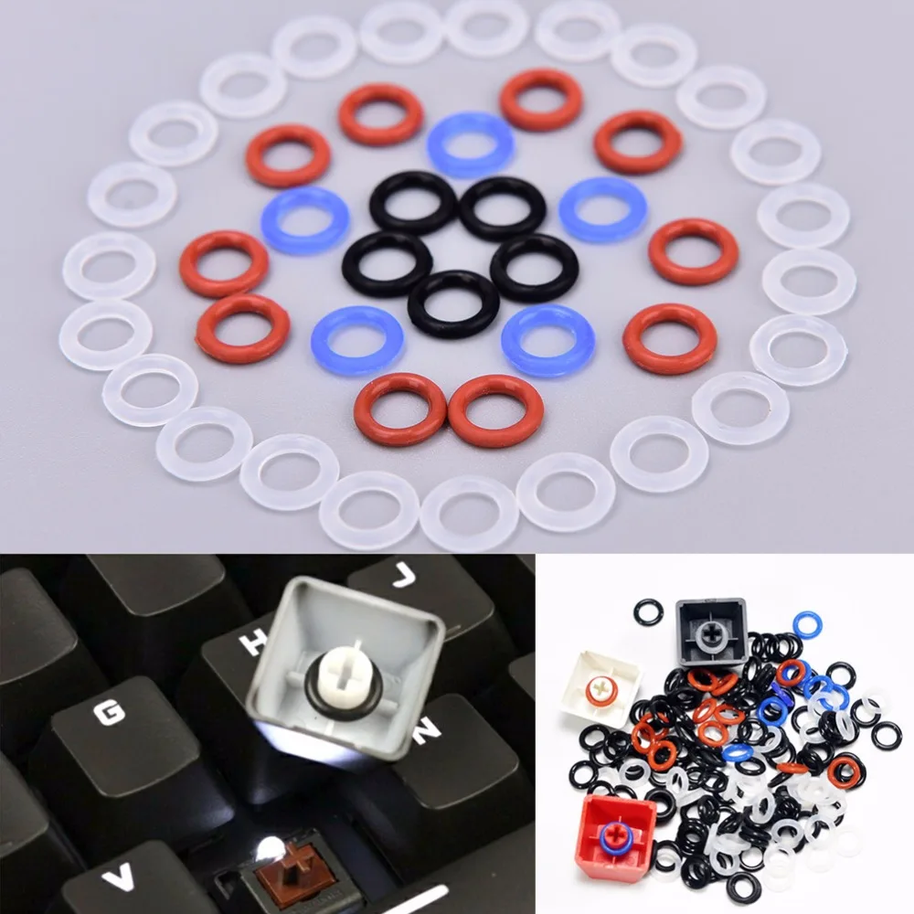 Резиновое уплотнительное кольцо переключатель амортизаторы белый для вишневая клавиатура MX демпфер брелок уплотнительное кольцо Замена части 100 шт