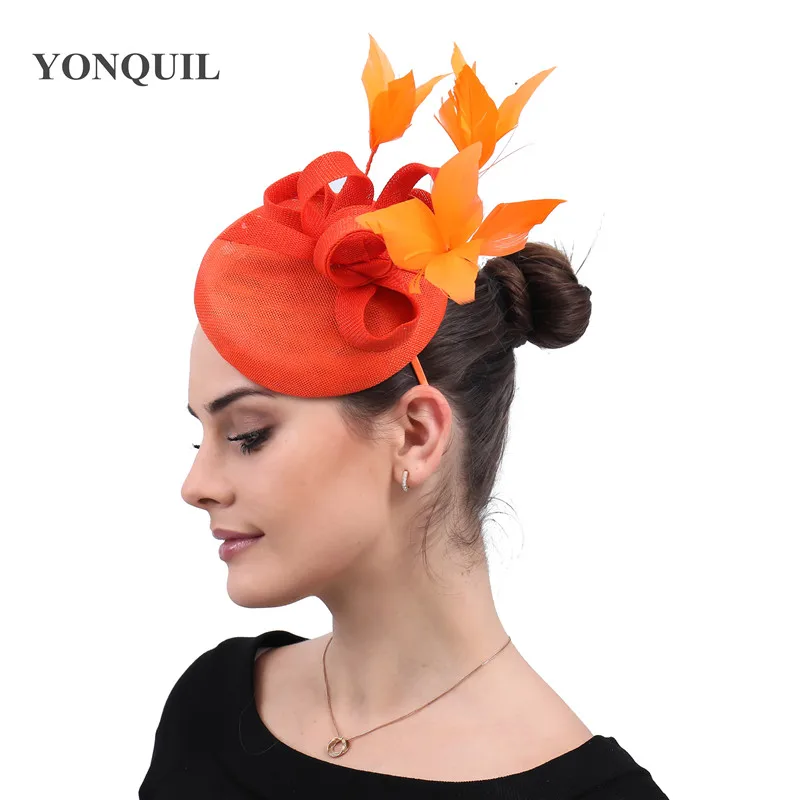 New Women Orange Fascinator Fashion 