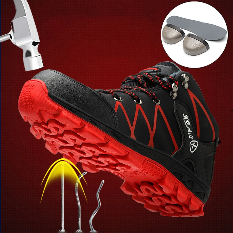 sunly Mens Work Safety Shoes Steel Toe bot Men Breathable Safety Boots Men Protective Footwear Safety Sneakers Big Size