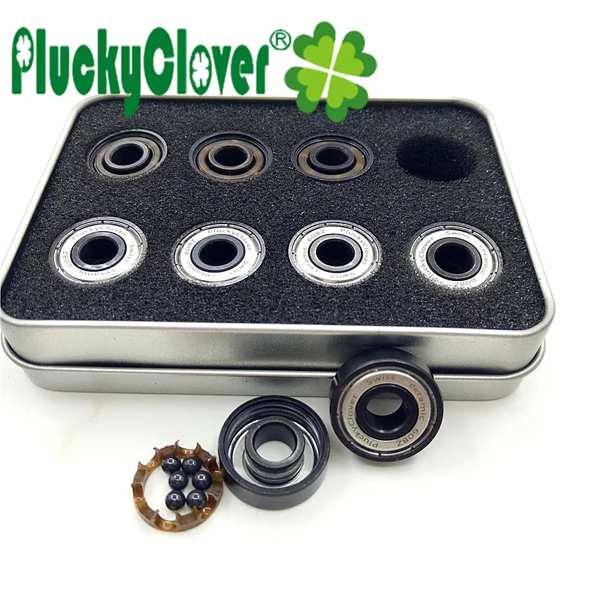 PluckyClover, керамический скейт, соревновательный подшипник 608z Abec11, роликовые коньки, роликовые коньки, скоростные скейты, скутер, скейтборд, подшипник, скейт 608