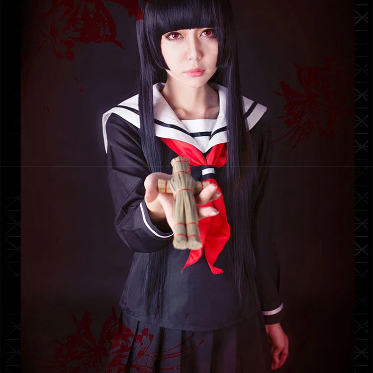 New High Quality Hell Girl Cosplay Wig Ai Enma Costume Play Wigs Anime Game Halloween Party Hair