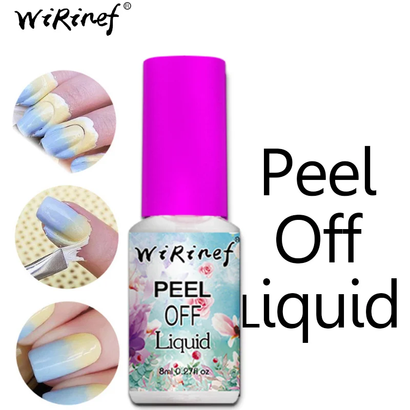 WiRinef 8ml White Peel Off Tape Peel Off Base Coat Nail Art Gel Latex