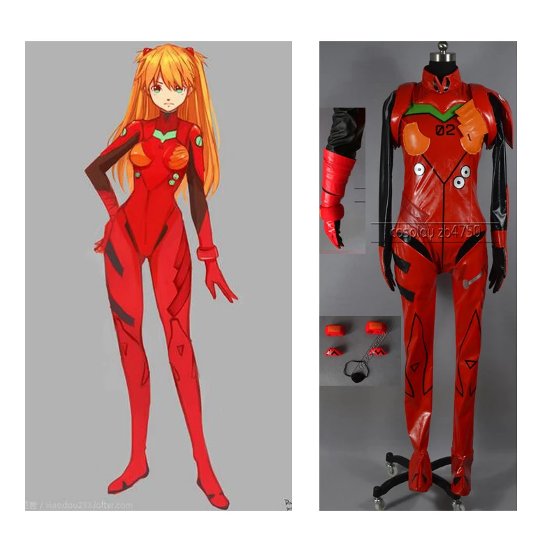 EVA Soryu Asuka Langley боевой костюм косплей костюм полный комплект Asuka Langley Soryu