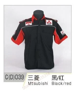 Новые костюмы мотоцикл Авто Ремонт Mitsubishi рубашка мужские повседневные рубашки с вышивкой