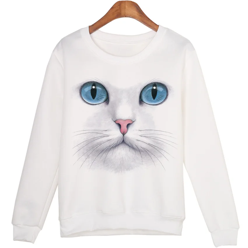  Women New Winter 3D Beads Cat Sweatshirts Harajuku Venta 2015 Para Mujer Sudaderas Hoodies Pullover