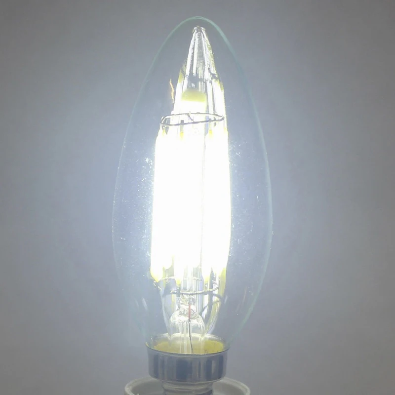 Удара E12 E14 E27 светодиодный свечки C35 свет 2 W/4 W/6 W теплый/холодный белый Ретро лампа