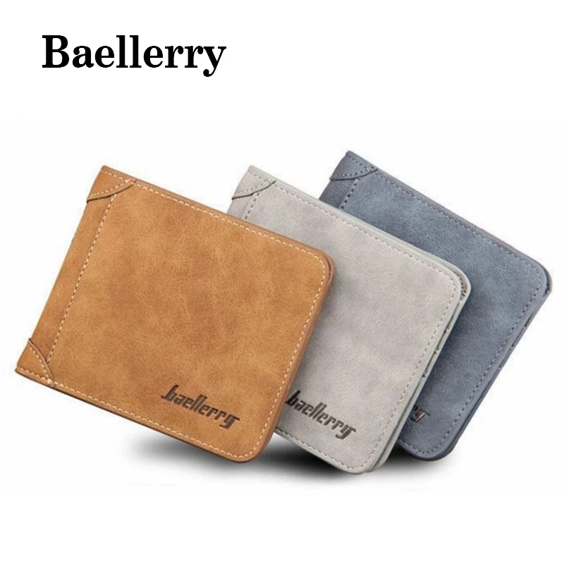 

Baellerry Brand Design Leather Wallet For Men Vintage Coin Purse Short Leather Wallet Men Wallet Purse Card Holder MWS017