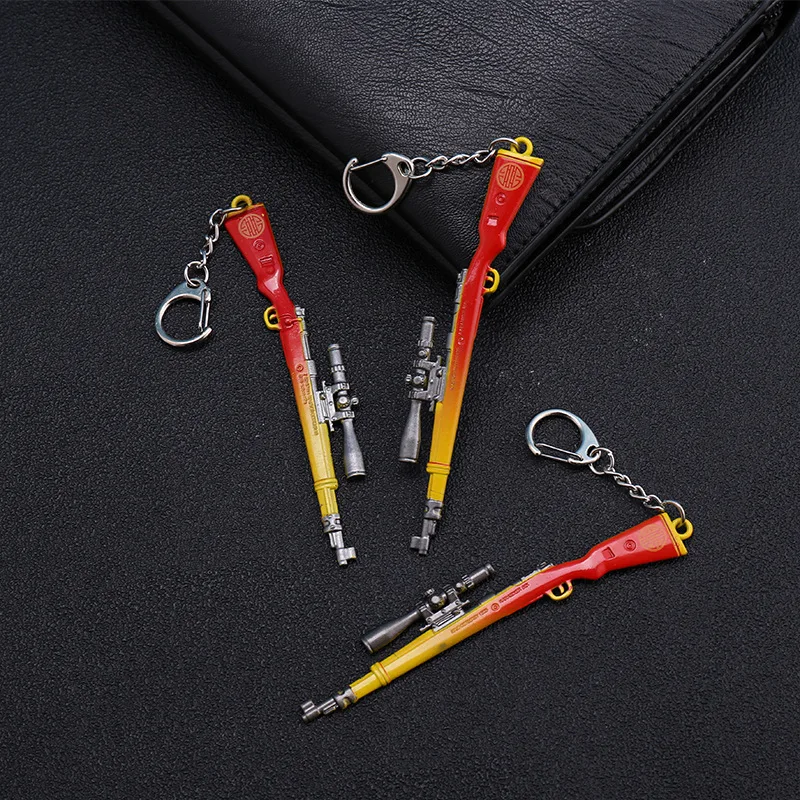 

Jedi Survival 98K New Skin Model Key Chain Eat Chicken Key Chain Game Surrounding Alloy Pendant Men And Women Holding Key Chain