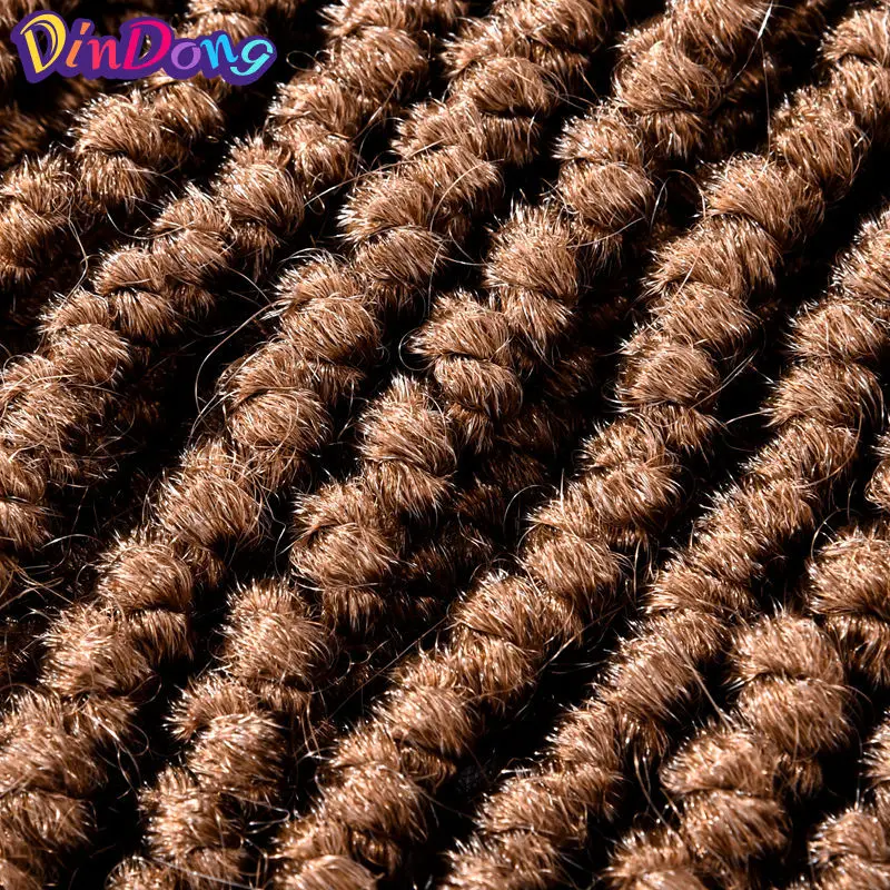 DinDong 12 Inch 12Roots Senegalese Twist Hair Crochet Braid Hair Extensions Pure Synthetic Hair Braiding For Woman