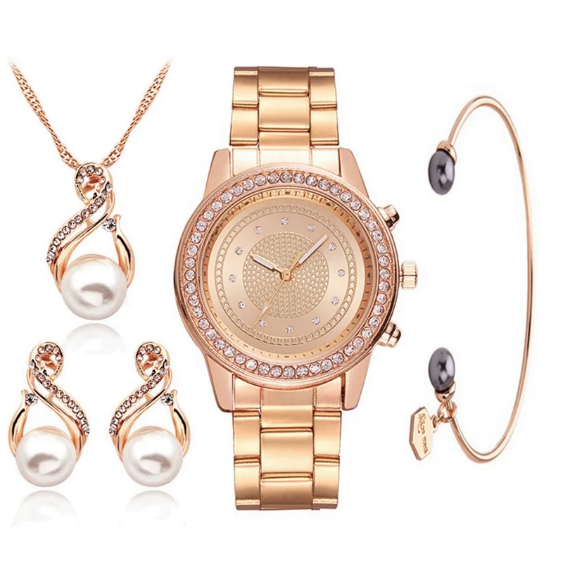 

Gypsophila watch jewelry set with diamonds large dial ladies quartz watch REOULIONS fashion belt mesh watch of women 02