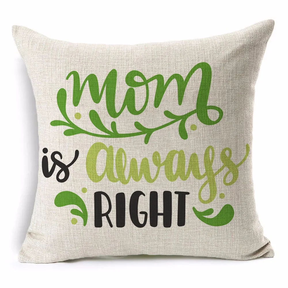 Mother's Day Presents Cushion Cover Cotton Linen LOVE Letter Gifts Home Decorative Pillows Cover for Sofa Drop Shipping